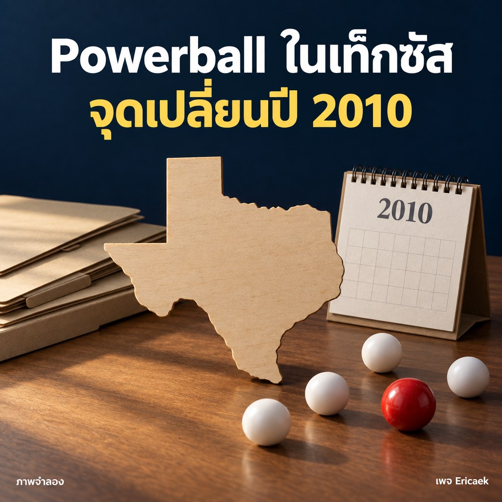 ภาพจำลองแผนที่รูปทรงรัฐเท็กซัสบนโต๊ะเอกสาร พร้อมปฏิทินปี 2010 และลูกบอลสีขาวกับสีแดง