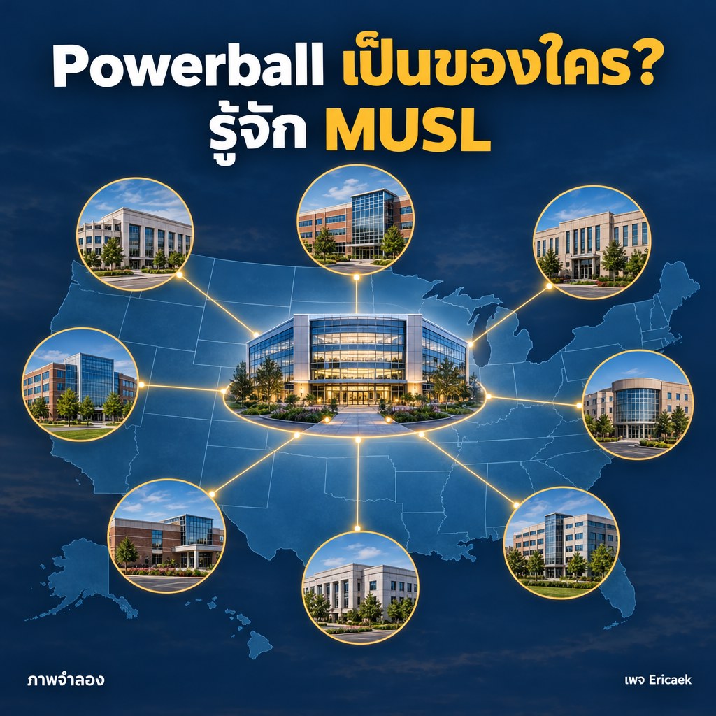 โปสเตอร์สารคดีแสดงศูนย์ประสานงาน MUSL เชื่อมโยงกับลอตเตอรี่สมาชิกหลายเขต